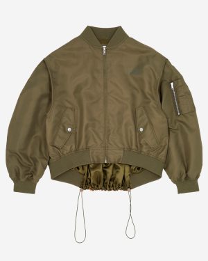 MM6 MAISON MARGIELA_Bomber jacket with stitching and Numeric logo_Green_38 IT_Women