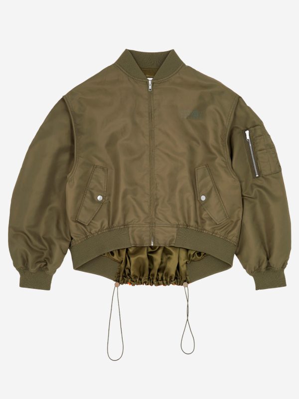 MM6 MAISON MARGIELA_Bomber jacket with stitching and Numeric logo_Green_38 IT_Women