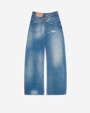 MM6 MAISON MARGIELA_Twist distressed wide leg jeans_Blue_25 USA_Women