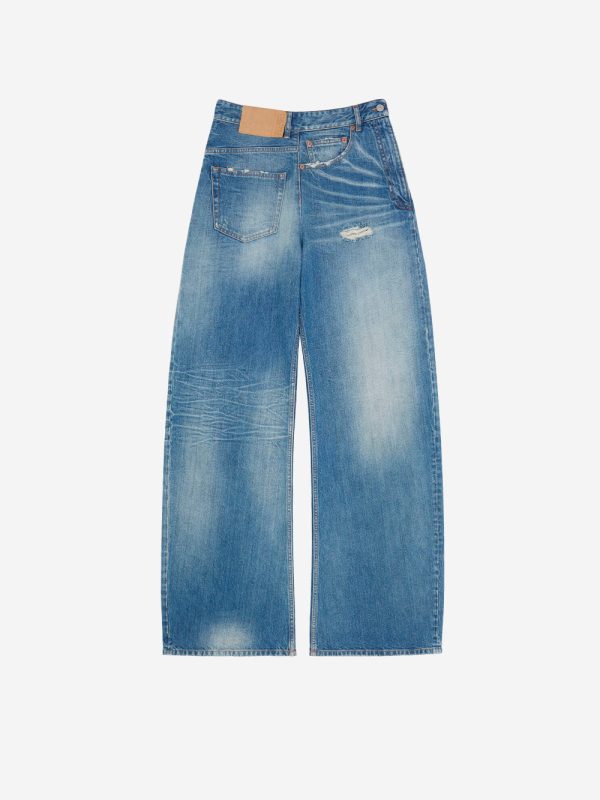 MM6 MAISON MARGIELA_Twist distressed wide leg jeans_Blue_25 USA_Women