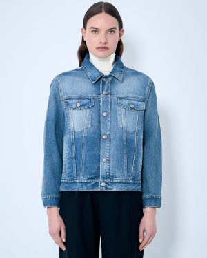 MM6 Maison Margiela Denim Jacket - Woman Jackets Blue It - 42