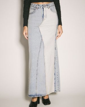 MM6 Maison Margiela Five-pocket Denim Skirt - Woman Skirts Blue It - 42