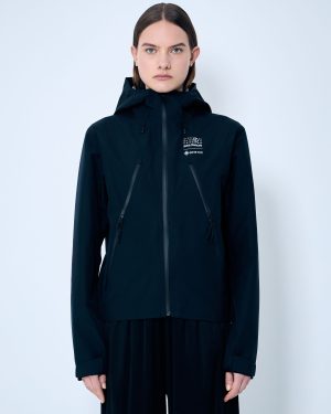 MM6 Maison Margiela x Salomon Gore-tex Hooded Windbreaker Jacket - Woman Jackets Black M
