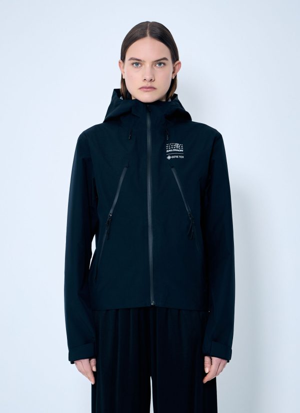 MM6 Maison Margiela x Salomon Gore-tex Hooded Windbreaker Jacket - Woman Jackets Black M