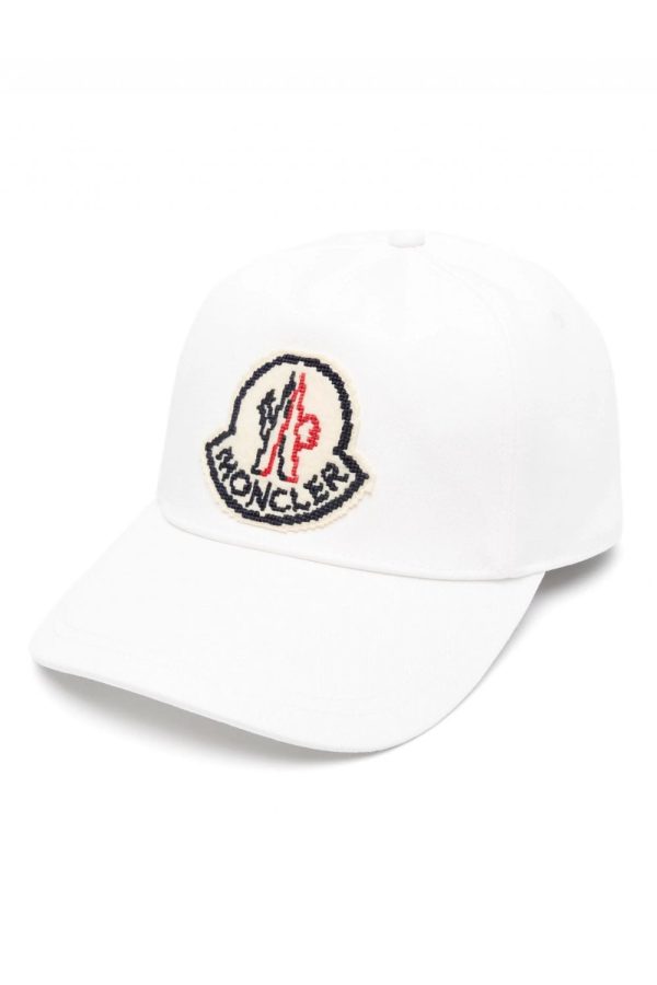 MONCLER ARCHIVE LOGO COTTON CAP colour: WHITE