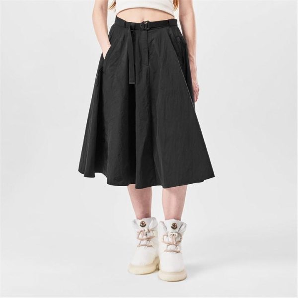 MONCLER Belted Skater Skirt - Black