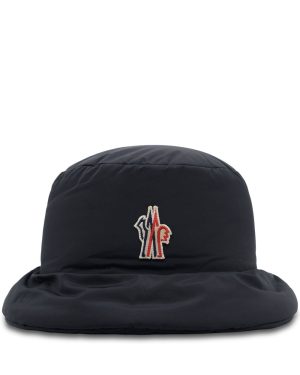 MONCLER GRENOBLE BRANDED BUCKET HAT Size: M, colour: BLACK