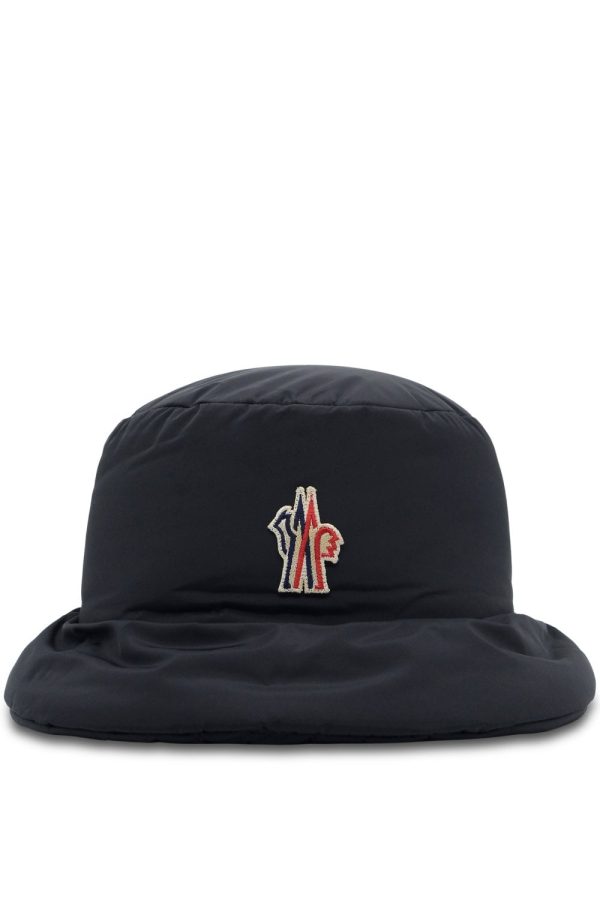 MONCLER GRENOBLE BRANDED BUCKET HAT Size: M, colour: BLACK