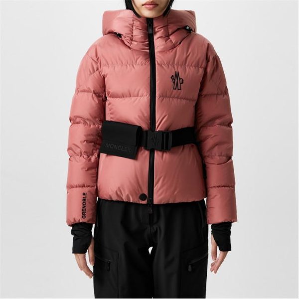 MONCLER GRENOBLE Bouquetin Hooded Down Ski Jacket - Pink