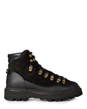 MONCLER Peka Trek Suede And Leather Hiking Boots - Black