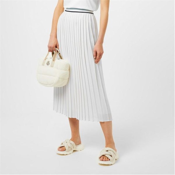 MONCLER Pleated Midi Skirt - White