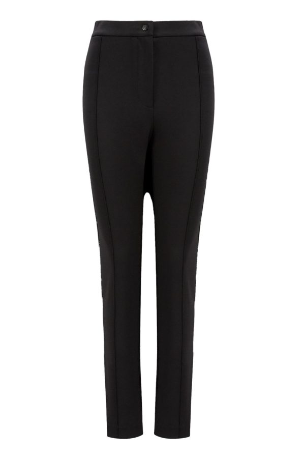 MONCLER WOMENS BRANDED LEGGINGS Size: 44, colour: BLACK