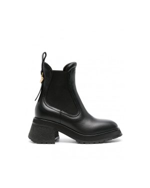 MONCLER WOMENS GIGI CHELSEA ANKLE BOOTS Size: 39, colour: BLACK