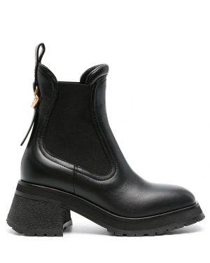 MONCLER WOMENS GIGI CHELSEA ANKLE BOOTS Size: 40, colour: BLACK