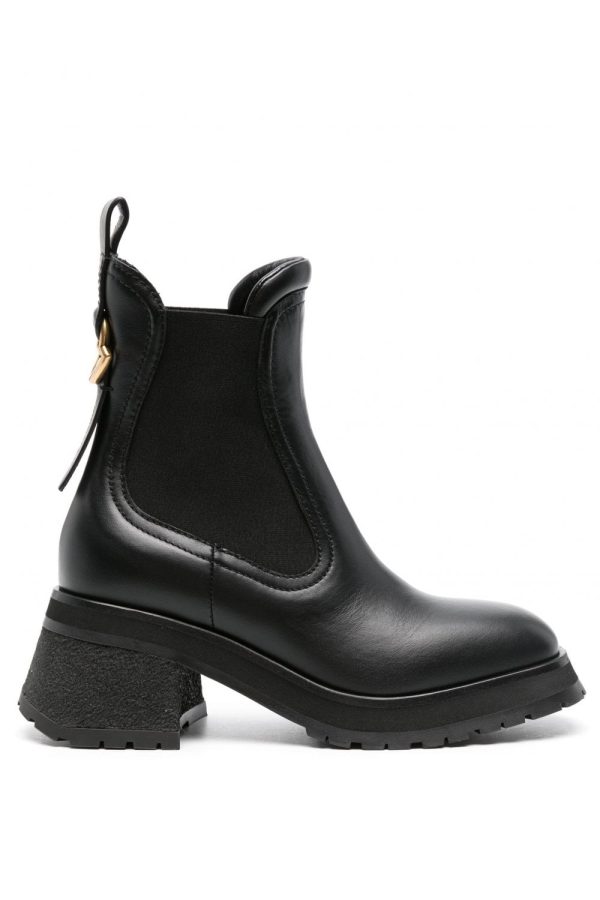 MONCLER WOMENS GIGI CHELSEA ANKLE BOOTS Size: 40, colour: BLACK