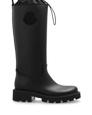 MONCLER WOMENS KICKSTREAM HIGH RAIN BOOTS Size: 40, colour: BLACK