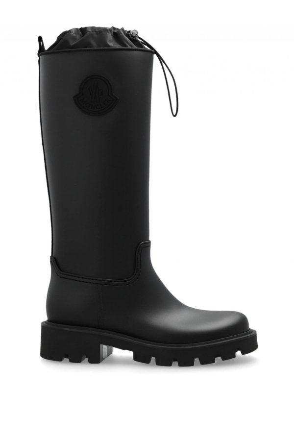 MONCLER WOMENS KICKSTREAM HIGH RAIN BOOTS Size: 40, colour: BLACK