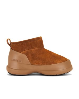 MOON BOOT Luna Low Boot Suede in Brown. Size 37.
