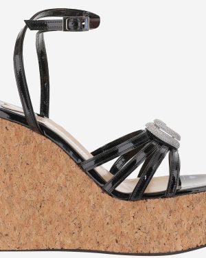 Mach & Mach Wedge Sandal With Heart Decoration