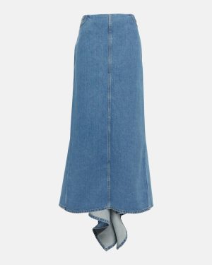 Magda Butrym Asymmetrical denim maxi skirt
