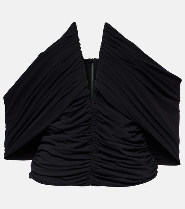 Magda Butrym Off-shoulder cropped jersey blouse