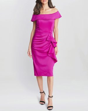 Magenta Izzy Off The Shoulder Dress