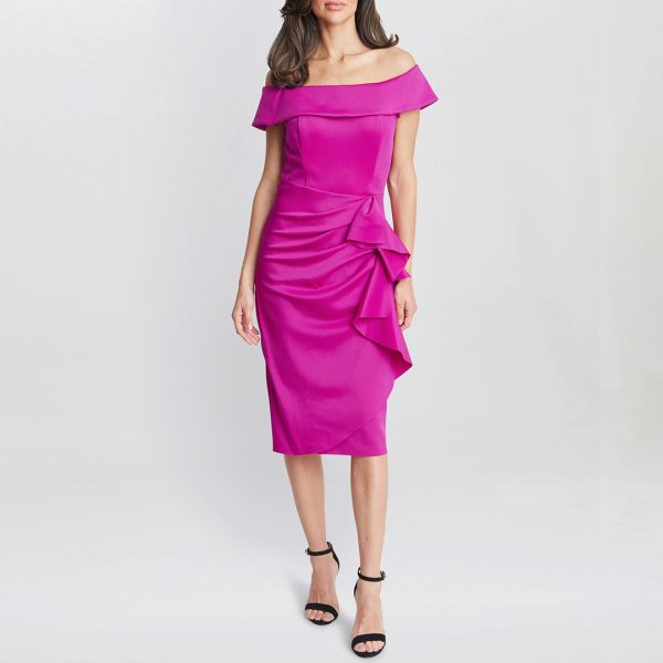 Magenta Izzy Off The Shoulder Dress