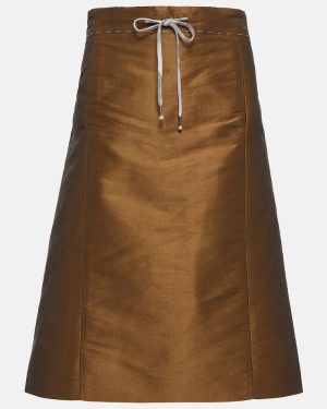 Maison Margiela A-line satin midi skirt