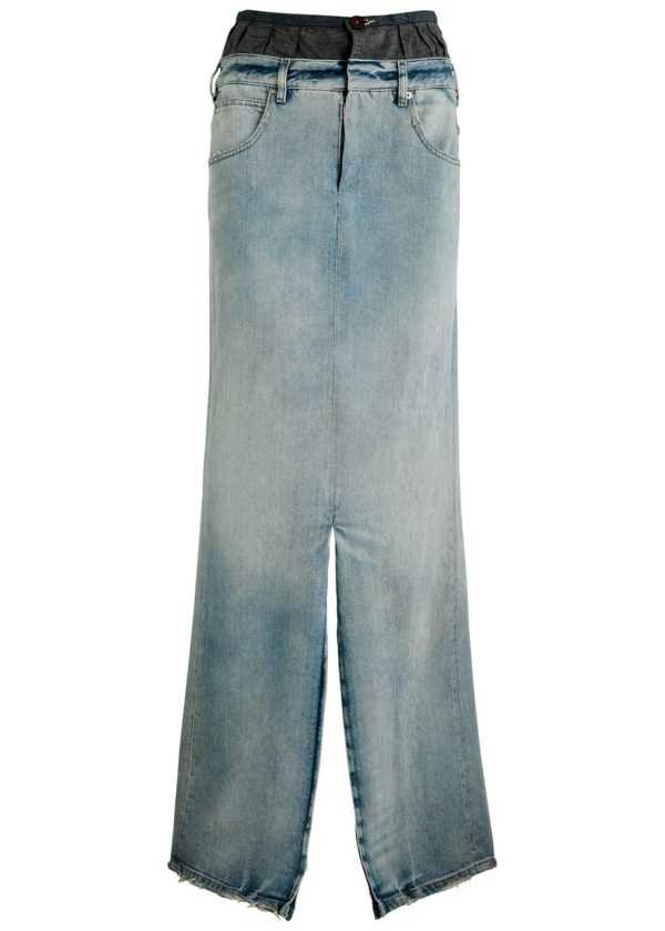 Maison Margiela Distressed Denim Maxi Skirt - 40 (UK8 / S)
