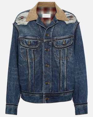 Maison Margiela x Pendleton distressed denim jacket