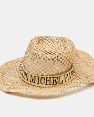 Maison Michel Paris Beige Straw Sun Hat M