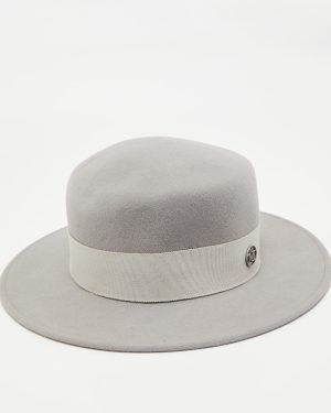 Maison Michel Paris Pearl Grey Felt Kiki Hat M