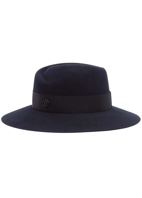 Maison Michel Paris Virginie Navy Felt Fedora