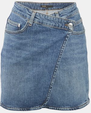 Maje Blue Denim Wrap Skirt S Waist 28"