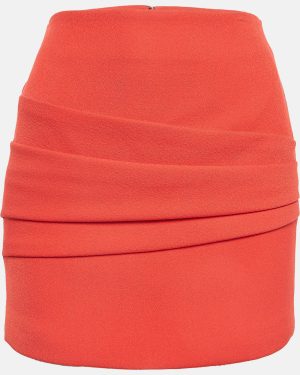 Maje Red Crepe Pleated Mini Skirt S