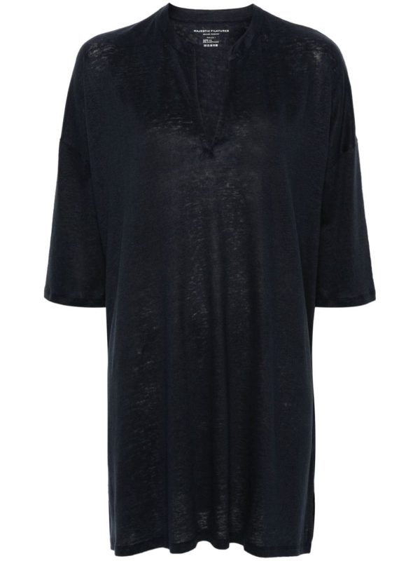 Majestic Linen Blend Tunic Dress