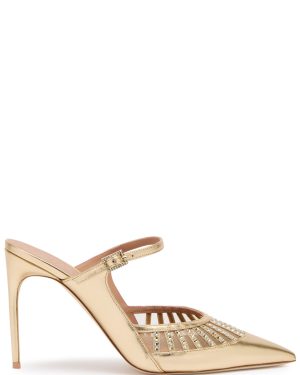 Malone Souliers Bardot 90 Metallic Leather Mules - Gold - 36 (IT36 / UK3)