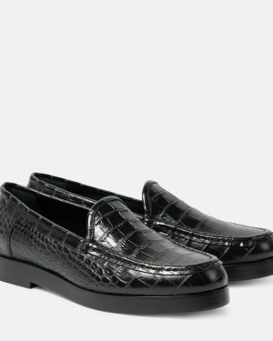 Manolo Blahnik Dinelio croc-effect leather loafers