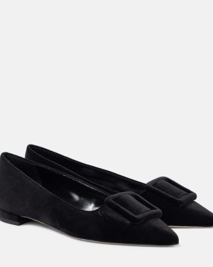 Manolo Blahnik Maysalepumpflat velvet ballet flats