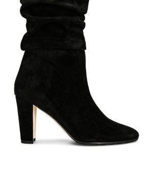 Manolo Blahnik Suede Calasso 90 Boot in Black - Black. Size 40 (also in 41).