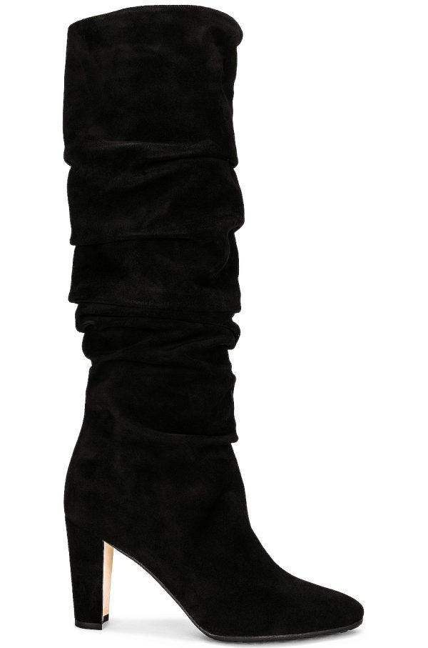Manolo Blahnik Suede Calassohi 90 Boot in Black - Black. Size 36 (also in 40, 41).