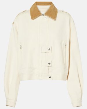 Marant Etoile Julie corduroy-trimmed denim jacket