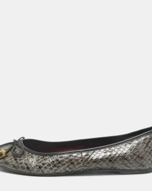 Marc Jacobs Green Python Leather Ballet Flats Size 38
