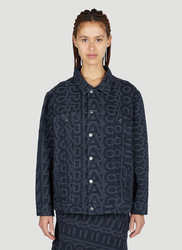 Marc Jacobs Monogram Denim Jacket - Woman Jackets Black M