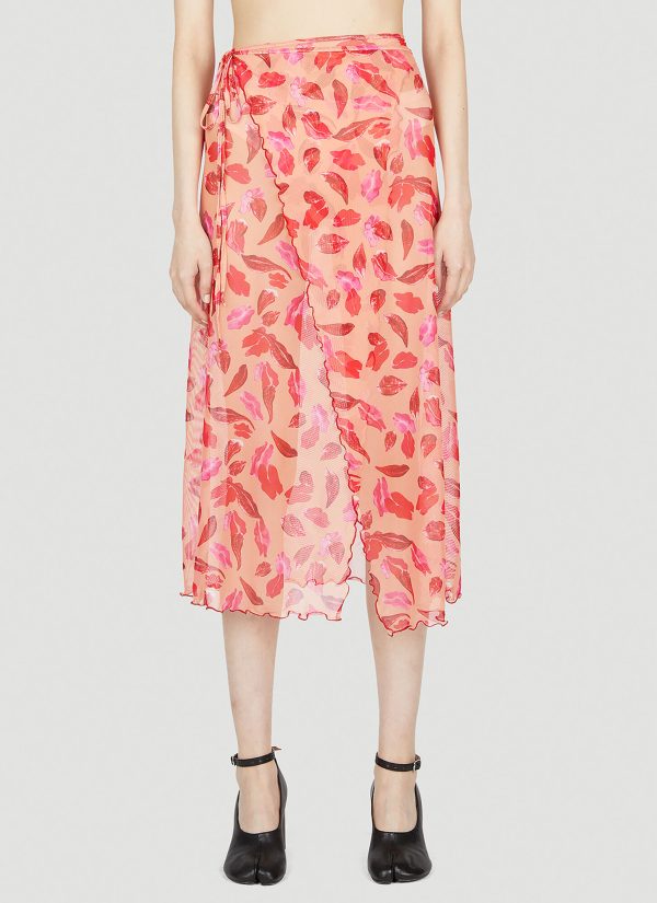 Marco Rambaldi Lips Wrap Beach Skirt - Woman Skirts Orange L