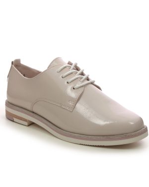 Marco Tozzi Bacone Nude Patent Womens Brogues 23200-41-522 in a Plain Man-made in Size 40