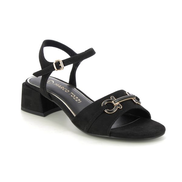 Marco Tozzi Hecho Black Womens Heeled Sandals 28202-42-001 in a Plain Textile in Size 40