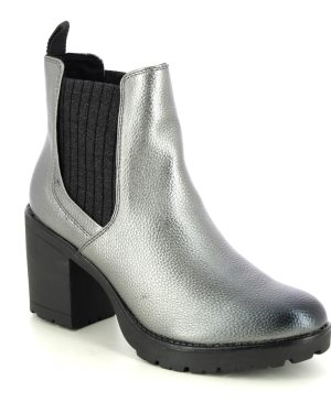 Marco Tozzi Saga Chelsea Pewter Womens ankle boots 25414-41-915 in a Plain Man-made in Size 40