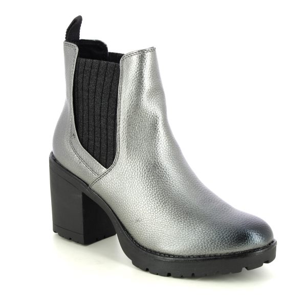 Marco Tozzi Saga Chelsea Pewter Womens ankle boots 25414-41-915 in a Plain Man-made in Size 40