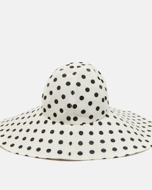 Marianna Senchina White Polka Dots Floppy Hat M